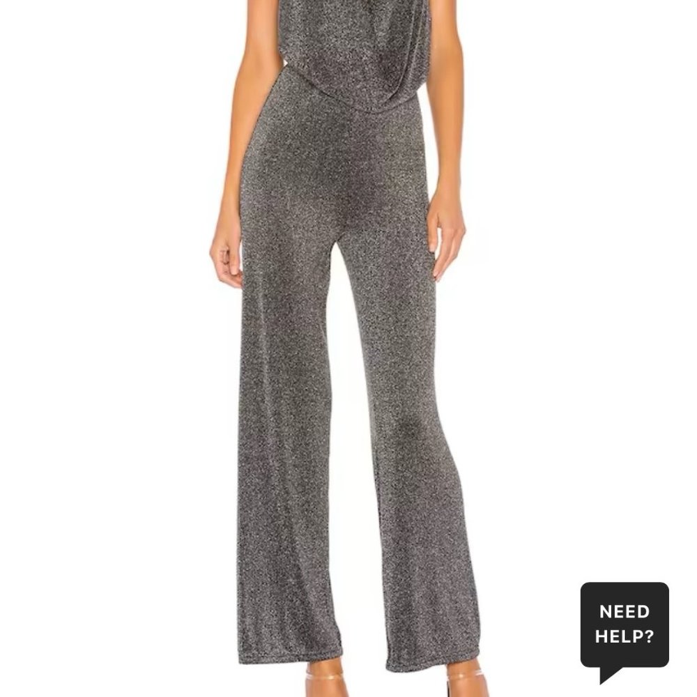 Revolve Superdown Jumpsuit Size Small Metallic Si… - image 4